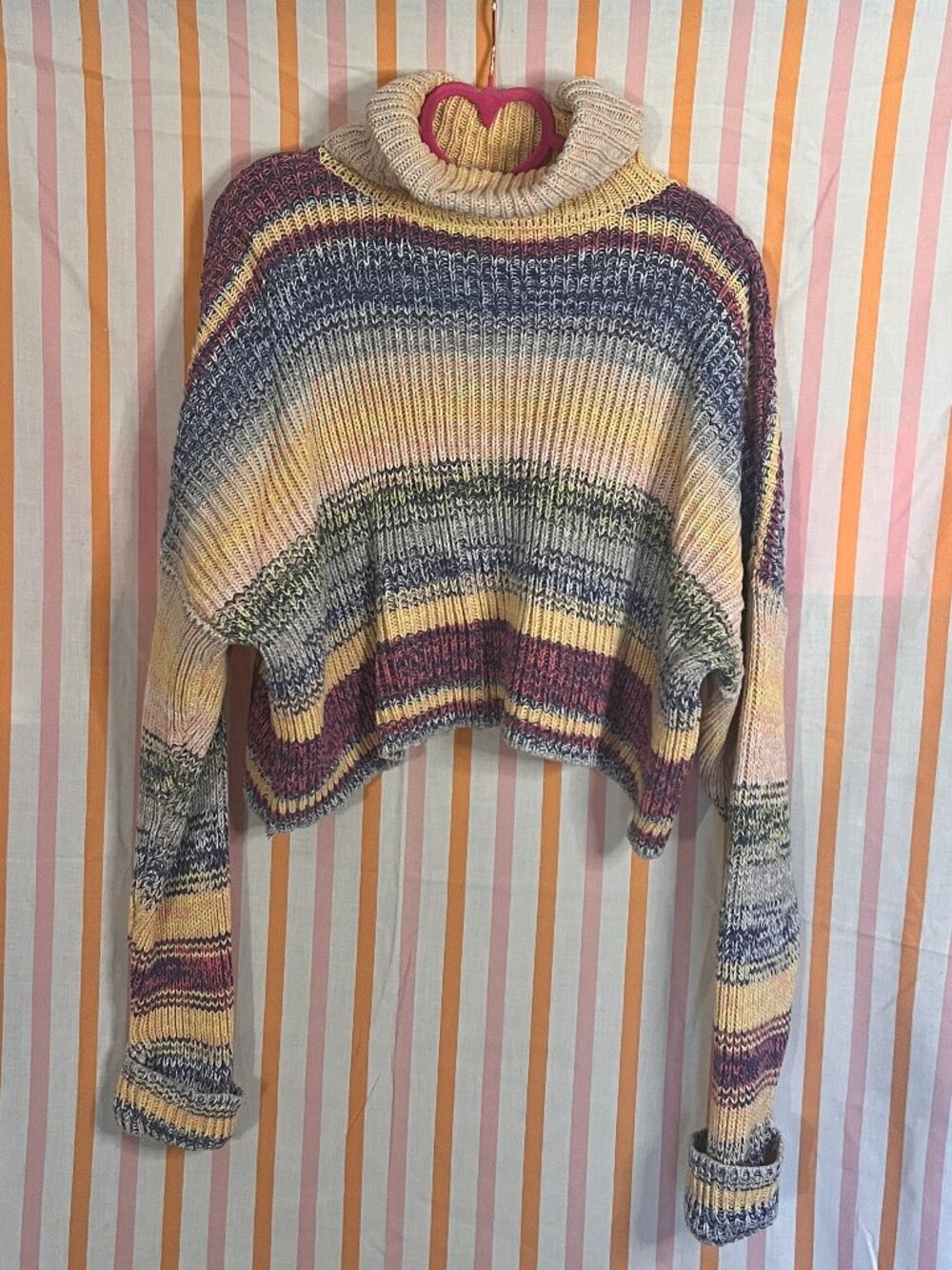 F21 Colorful Slouchy Knit Turtleneck